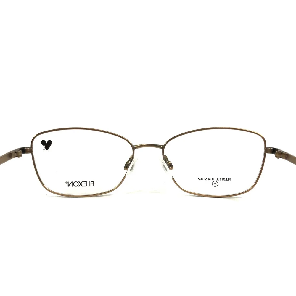 Flexon Eyeglasses Frames W3044 272 Satin Taupe Cat Eye Crystals 52-16-135
